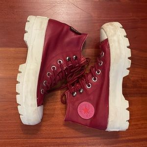 Converse Red Gore-Tex Leather Lugged Sole High-top Womens 5.5